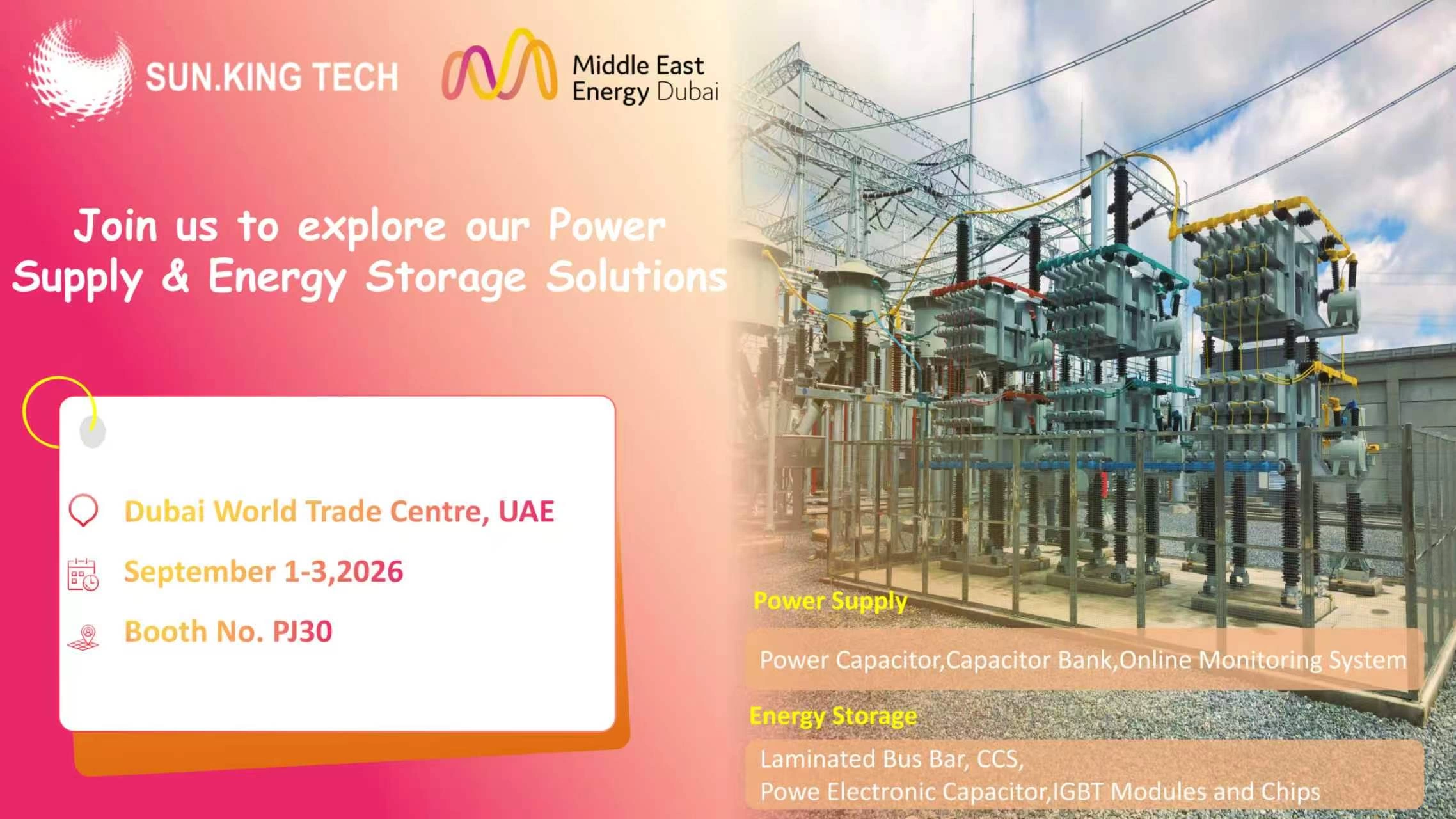 Sun.King Tech to Showcase Power Supply & Energy Storage Solutions at Middle East Energy Dubai 2026